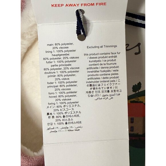 Joules Pink Golden Retriever Dog Embroidered Fur Lined Slipper Slippet pup S 5 6 - Picture 10 of 14